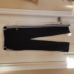 adidas Black Track Pants with White Side Stripes